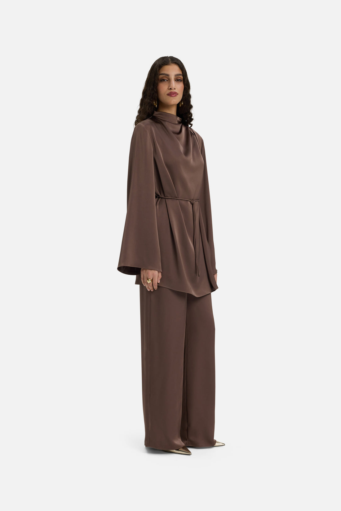 Fluide Pantalon Palazzo | Ash Brown