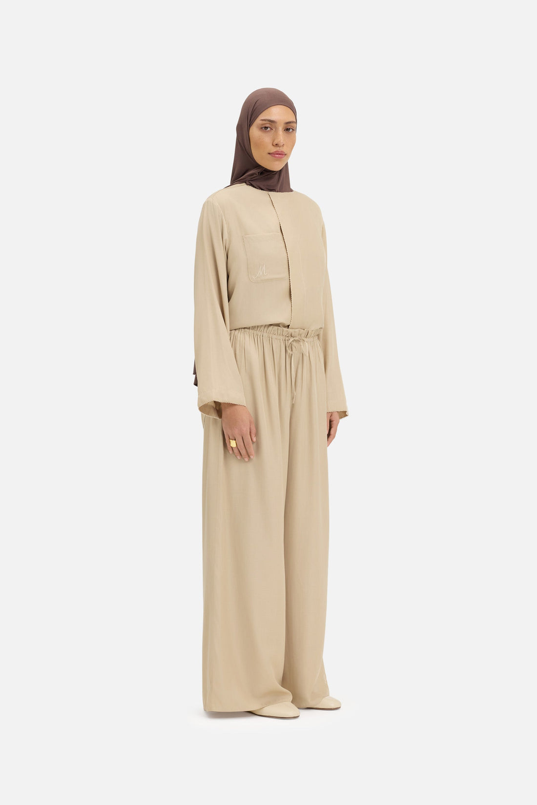 Crossover Col Blouse | Oat