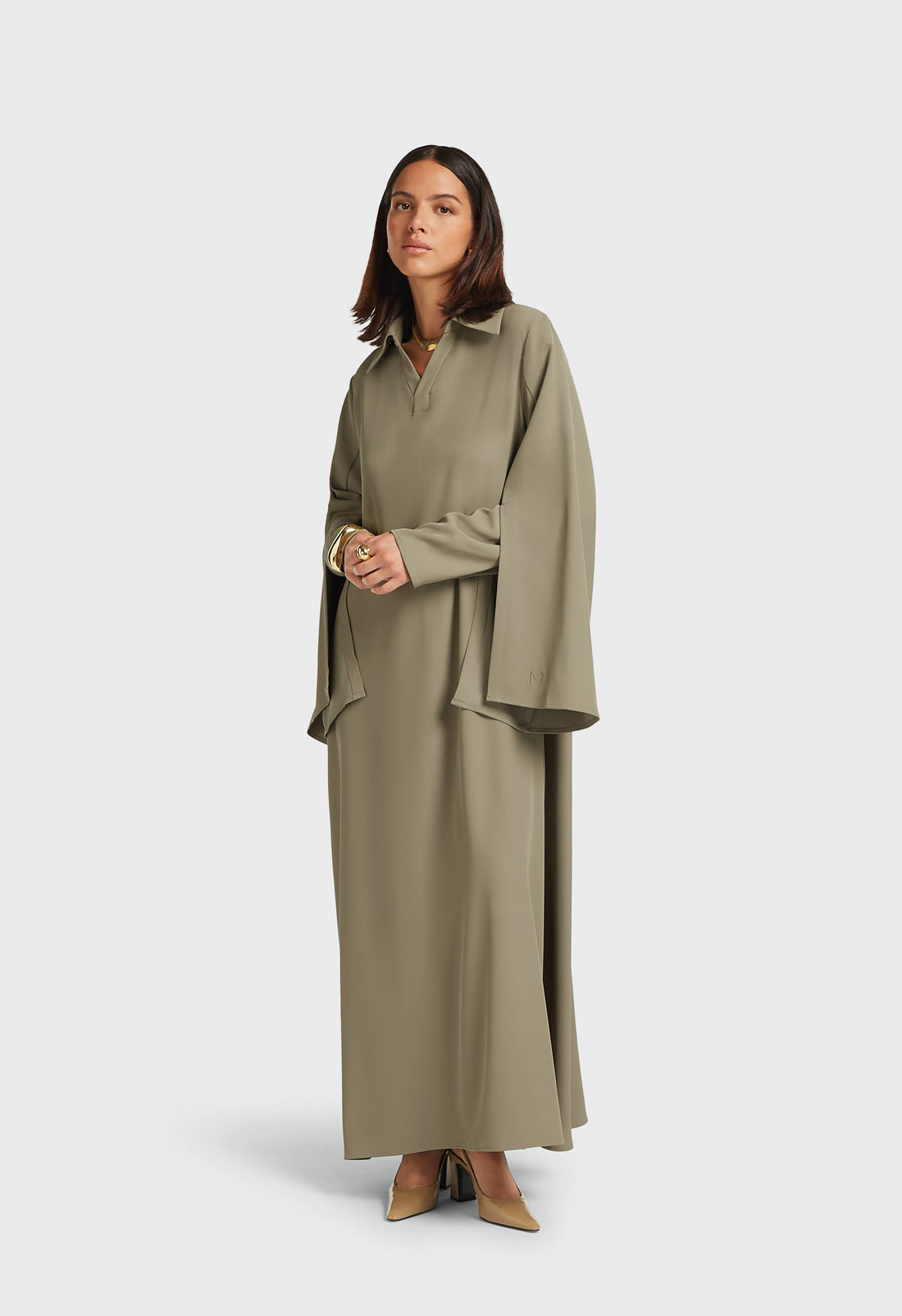 Double Manche Robe | Desert Brown