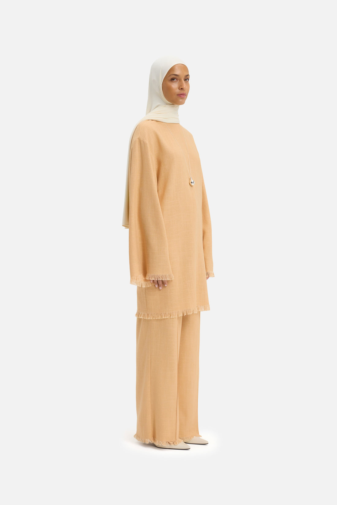 Frayed Ourlet Pantalon | Soft Biscotti