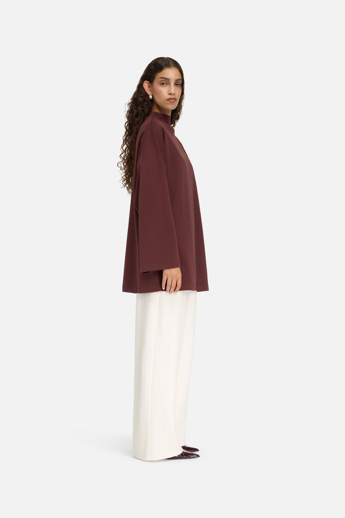 Col Haut T-Shirt | Dark Cherry