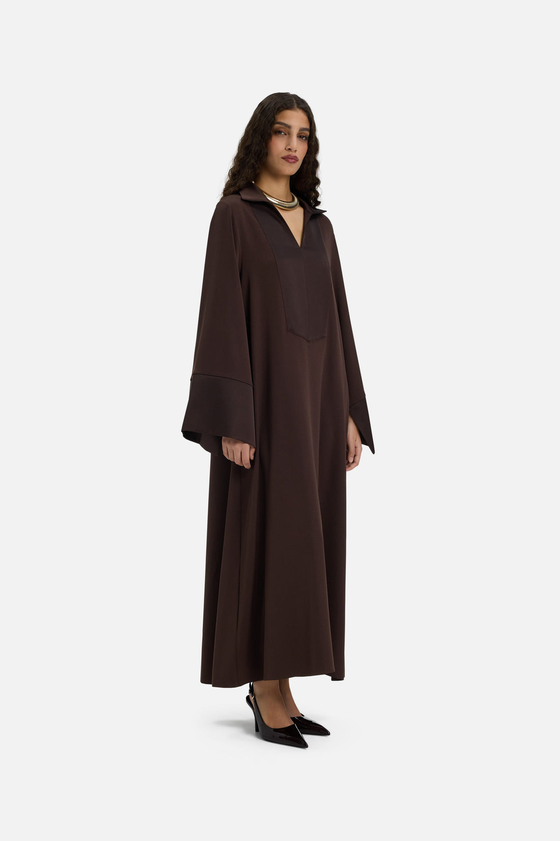 Robe Caftan Court | Dark Brown