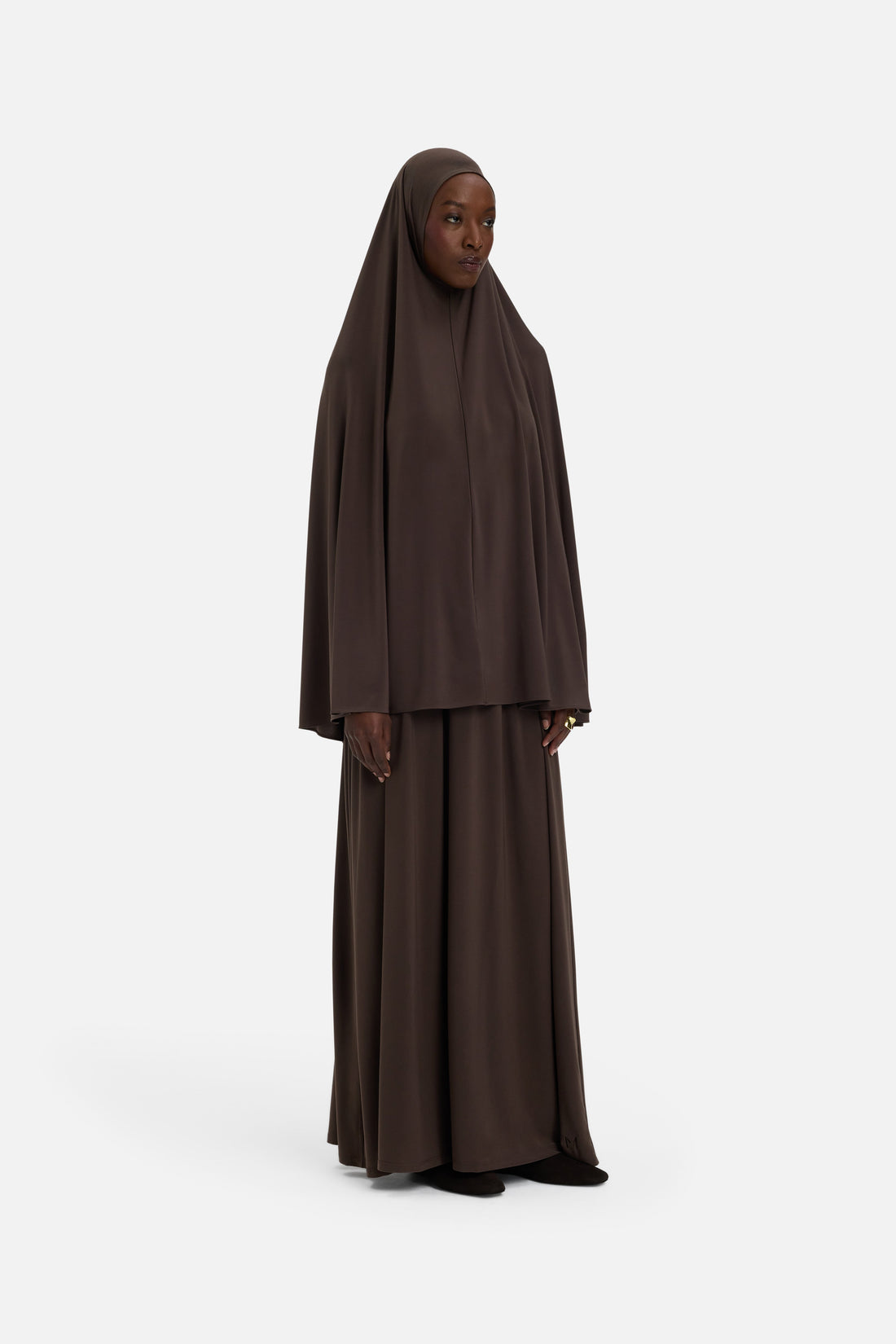 Premium Jersey Khimar | Dark Brown