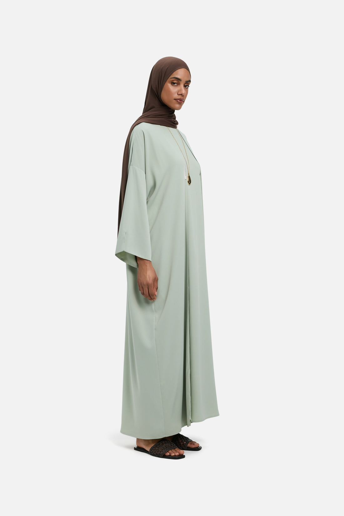Tissé Abaya Régulier | Aqua Gray